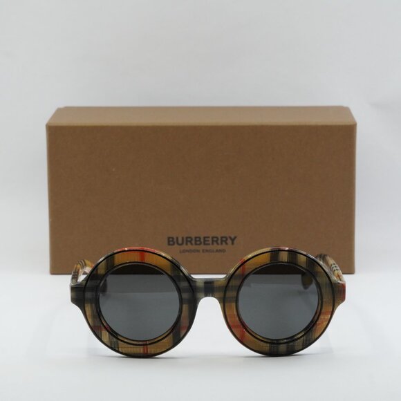 Burberry Kids JB4386 377887 Round Sunglasses - Vintage Check/Dark Grey - Picture 2 of 9